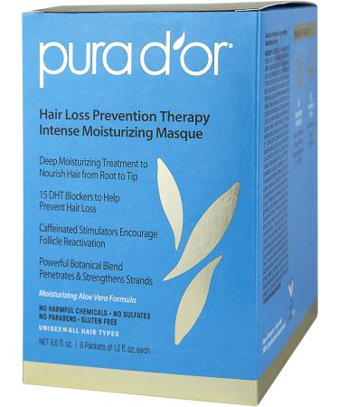 Pura D'or Hair Thinning Therapy Intense Moisturizing Masque 8 Packets 1.2 fl oz Each