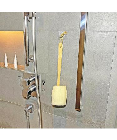 Natural Loofah Exfoliating Bath Brush | Body Luffa Loofa Sponge On a Stick | Scrubber with Wooden Handle for Men & Women | Bath Spa Shower (1 Pack) - Buy Online on SooperMarket.com