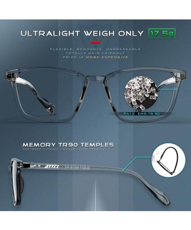 ATTCL Unisex Blue Light Filter Glasses - UV Protection Headache Relief No Prescription Needed - Model M Bl5577 Transparent + Grey - Buy Online on SooperMarket.com