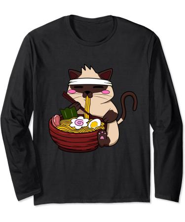 Anime Siamese Ramen Japanese Ramen Life Noodle Long Sleeve T-Shirt