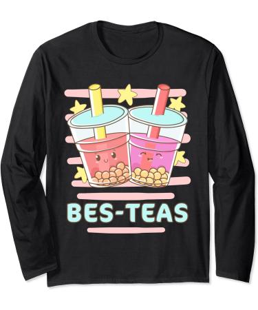Kawaii Boba Bes-Teas Besties Best Friends Bubble Tea Long Sleeve T-Shirt
