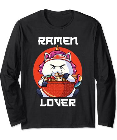 Ramen Noodle Soup Unicorn Long Sleeve T-Shirt