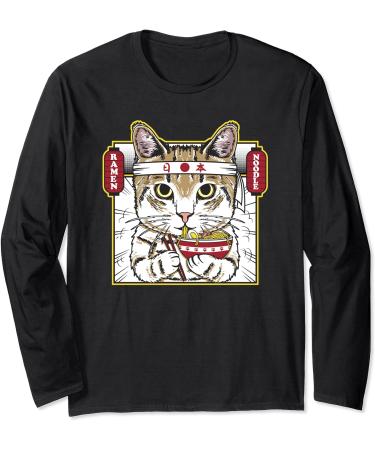 Kawaii Ramen Noodle Cat Ramen Life Anime Cat Kawaii Neko Long Sleeve T-Shirt
