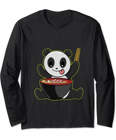 Panda Ramen Kawaii Pandas Japanese Noodles Long Sleeve T-Shirt