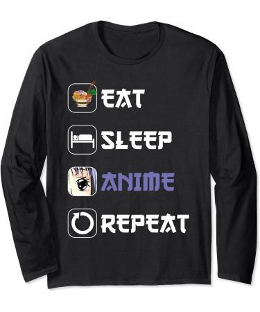 Ramen Noodles Japanese Ramen Eat Sleep Anime Repeat Anime Long Sleeve T-Shirt