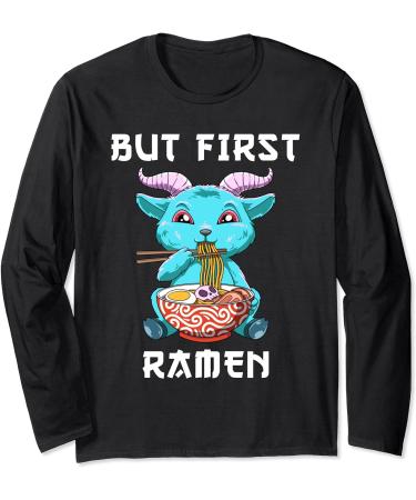 But First Ramen Baphomet Noodle Soup Long Sleeve T-Shirt