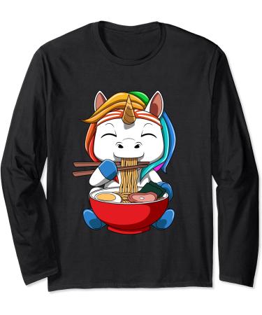 Anime Ramen Unicorn Noodle Soup Long Sleeve T-Shirt