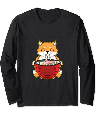 fox ramen kawaii foxes Japanese noodles Long Sleeve T-Shirt