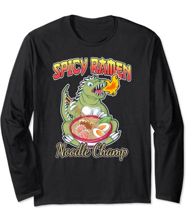 Spicy Ramen Pho Bowl Noodle Champ | Noodles Lizard Monster Long Sleeve T-Shirt