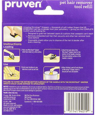 Pruven 849P-RF-8 Pet Hair Remover Tool Refill - 8-Sheet Pack | 3.8x7.6-Inch - Buy Online on SooperMarket.com