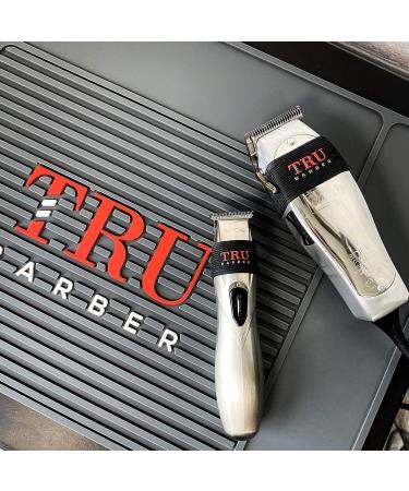 Tru Barber Organizer Mat 48.3 x 33 cm | Flexible Slip-Resistant PVC Mat for Hairdressing & Beauty Salons | Essential Tool Counter Mat for Clippers - Black - Buy Online on SooperMarket.com
