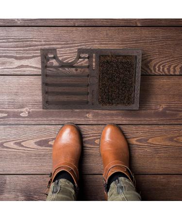 Relaxdays Cast Iron Boot Jack Scraper Large Brush | Antique Outdoor Shoe Cleaner | Brown | 12 x 33.5 x 22.5 cm - Buy Online on SooperMarket.com
