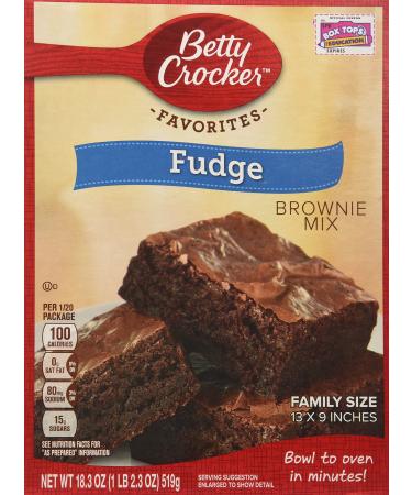 Betty Crocker Fudge Brownie Mix Family Size 18.3oz. (Pack of 4)