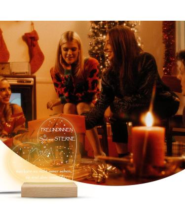 Merclix LED Night Light Gift for Girlfriend - Perfect Birthday & Christmas Present Best Friend Gifts in Wood Color - Buy Online on SooperMarket.com