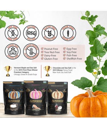 Dark Chocolate & Sea Salt Pumpkin Seeds | Premium Select Line by Superseedz | Vegan, Keto, Whole 30 | 7g Plant Based Protein | Nut & Gluten Free | Made in USA | 4oz x 6 Pack - Buy Online on SooperMarket.com