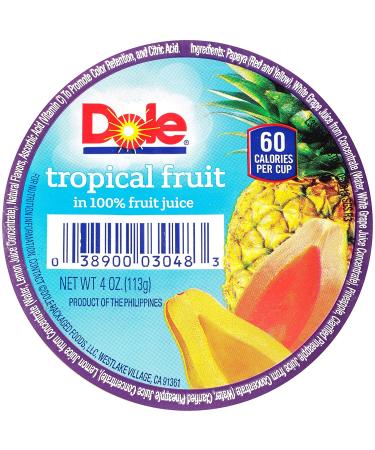 Dole Tropical Fruit Cups in 100% Fruit Juices - Pack of 36, 4-Ounce Containers - Individual Serving, Tropical Fruit Mix - Buy Online on SooperMarket.com