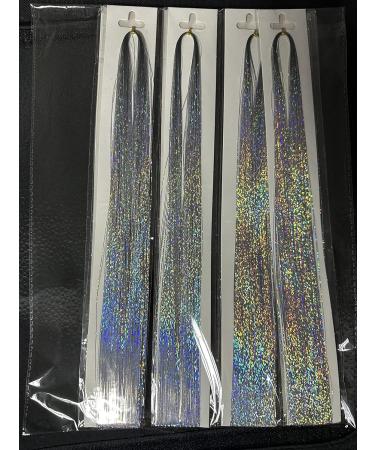 800 Silver Glitter Hair Strands | 120 cm Tinsel Hair Extensions | Fairy Hair Lametta Extreme Kit - Buy Online on SooperMarket.com