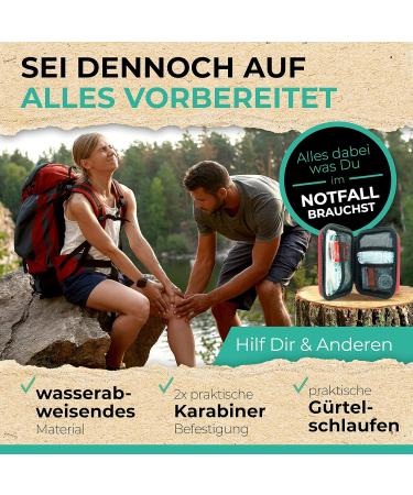 First Aid Set for Outdoor Adventures - Includes DIN 13167 Burncare & Emergency Pipe | Perfect for Hiking Biking & Travel - Buy Online on SooperMarket.com