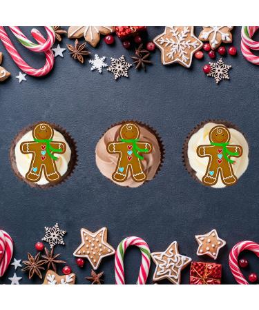 PRECUT Gingerbread Man Cupcake Toppers Edible Christmas Cake Decorations Christmas Decorations Christmas Gingerbread Man Cake Topper (12) - Buy Online on SooperMarket.com