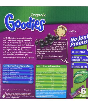 Organix 12 Month Blackcurrant Bars 6 Pack 150g - Buy Online on SooperMarket.com