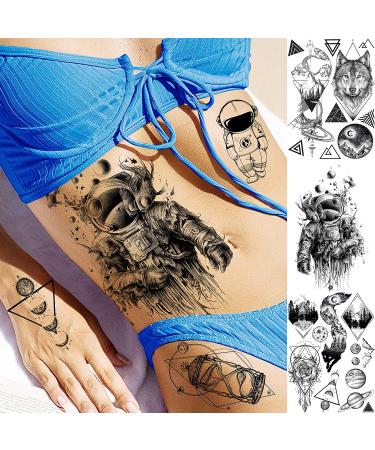 JOEHAPY 33 Sheets Black Outer Space Temporary Tattoos - Geometric Planets and 3D star designs for Kids and Adults - Buy Online on SooperMarket.com