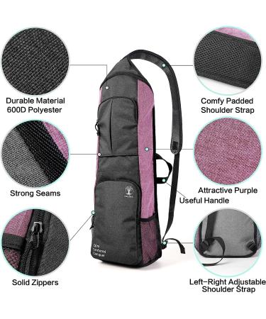 WARRIOR2 Yoga Mat Holder Carrier Backpack | Fits 1/2 Inch Thick Mat | Large Pockets & Water Bottle Holders | Purple Yoga Mat Bag for Men Women | Gym, Sport, Travel - Buy Online on SooperMarket.com