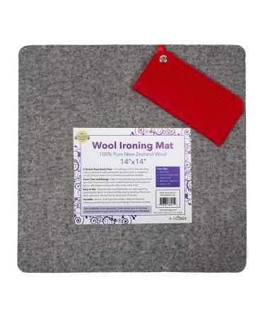 Ecoigy 14 x 14 Wool Ironing Pad  1/2 Thick Wool Pressing Mat for Quilting  100% New Zealand Wool Quilting Mat  Quilting Supplies and Notions  Best Ironing Mat with Sewing Supplies