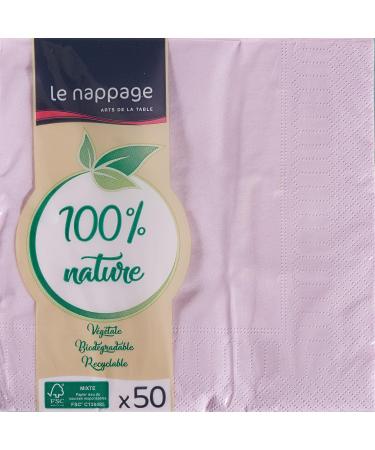 Le Nappage 50 Napkins - 2-Ply Cotton Foil Old Pink 33x33 cm - Eco-Friendly FSC Certified - Buy Online on SooperMarket.com