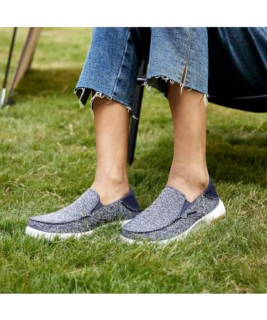 OrthoComfoot Women's Slip On Shoes with Arch Support - Plantar Fasciitis Loafers | Pain Relief Orthopedic Slippers - Light Blue, Size 8.5 W - Buy Online on SooperMarket.com