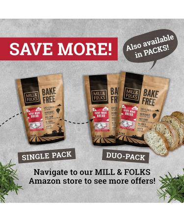 Mill & Folks Bake-Free Home-made Bread Flour Mixture 2 X 900g | Vegan & Gluten-free - Buy Online on SooperMarket.com