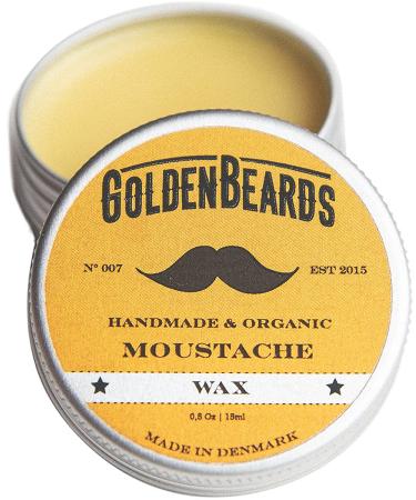 Golden Beards Organic Moustache Wax 15ml - 100% Natural | Jojoba, Argan & Apricot Oil - Handmade Grooming Product - Buy Online on SooperMarket.com