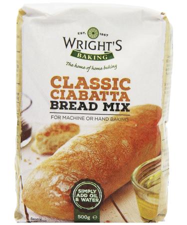 Wright's | Ciabatta Bread Mix 10X500g | Simply Add Oil and Water | For Machine or Hand Baking | Suitable for Vegetarians
