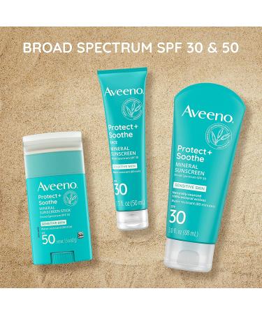 Aveeno Protect + Soothe Mineral Sunscreen Stick SPF 50, Fragrance-Free, Travel Size 1.5 oz - Buy Online on SooperMarket.com
