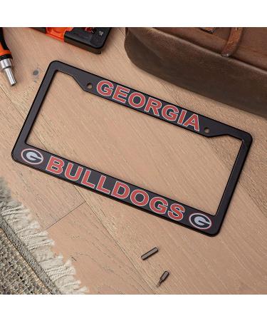 Georgia Bulldogs License Plate Frame Cover Black Slim Design 12.25 x 6.25 | EliteAuto3K Perfect Gift for Sports Fans - Buy Online on SooperMarket.com