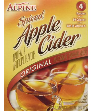 ALPINE Spiced Apple Cider Instant Drink Mix 2-Pack (8 pouches) Apple,Apple Pie 0.74 Ounce (Pack of 4)