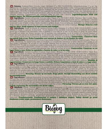 Buy Biojoy ORGANIC Turmeric Powder 250g - Premium Ground Curcuma Longa for Health & Wellness - Buy Online on SooperMarket.com