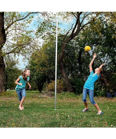 STERLING Sports Compact Tetherball Set - Outdoor Backyard Game with Ball, Rope, Metal Pole, and Air Pump - Buy Online on SooperMarket.com
