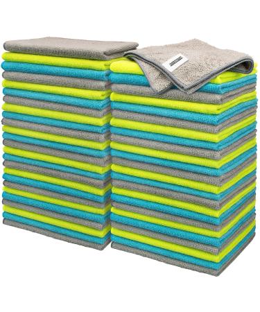 FIXSMITH Microfiber Cleaning Cloth - Pack of 50, Multi-Functional Cleaning Towels, Size: 12 x 16 in, Highly Absorbent Cleaning Rags, Lint-Free, Streak-Free Cleaning Cloths for Car Kitchen Home Office