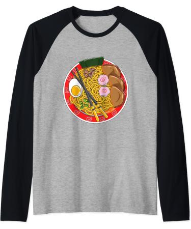Japanese Noodle Ramen Life Kawaii Foodie Raglan Baseball Tee