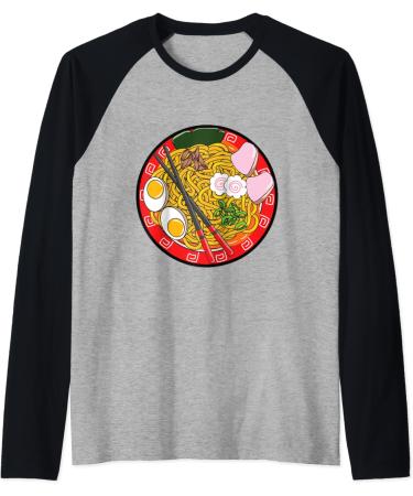 Ramen Life Noodle Japanese Kawaii Raglan Baseball Tee