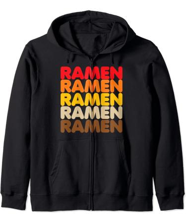 Ramen Ramen Ramen Vintage 70s Asian Noodles Love Zip Hoodie