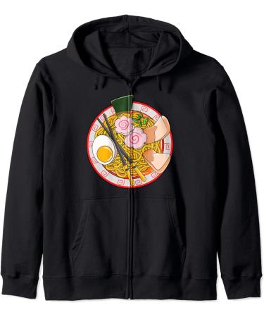 Anime Japanese Ramen Noodle Life Foodie Zip Hoodie