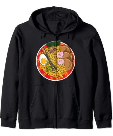 Anime Japanese Ramen Noodle Foodie Zip Hoodie