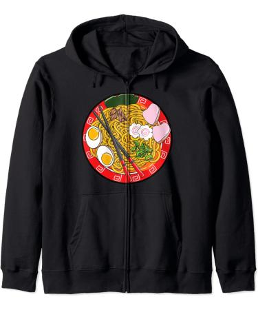 Ramen Life Noodle Japanese Kawaii Zip Hoodie