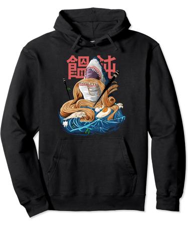 Japanese food Ramen Miso with Shark Kaiju Aestethic Pullover Hoodie