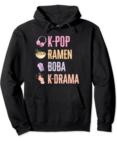 K-Pop Ramen Bubble Tea Boba Japanese Noodles Bowl Kpop Gift Pullover Hoodie