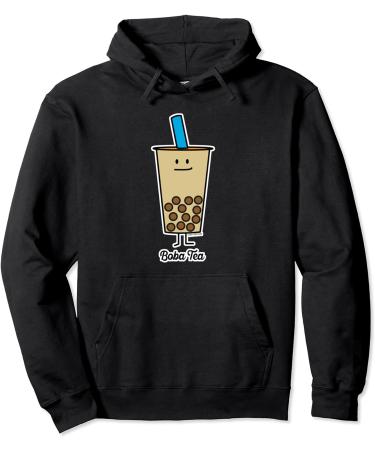 Boba Bubble Pearl Milk Tea Tapioca balls with straw Pullover Hoodie