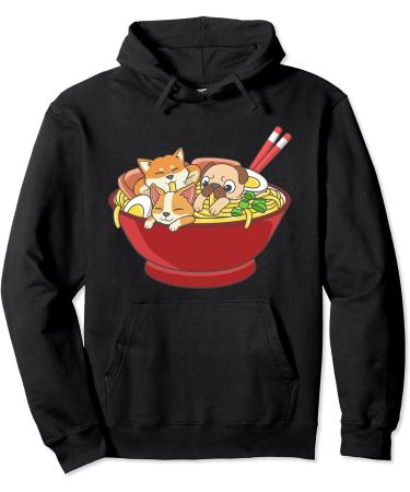 Anime Japanese Dog Ramen Kawaii Ramen Noodle Life Pullover Hoodie