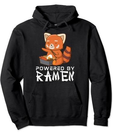Powered By Ramen Red Panda Japanese Food Noodles Soba Pullover Hoodie