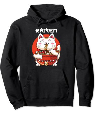 Ramen Maneki Neko Noodle Soup Pullover Hoodie